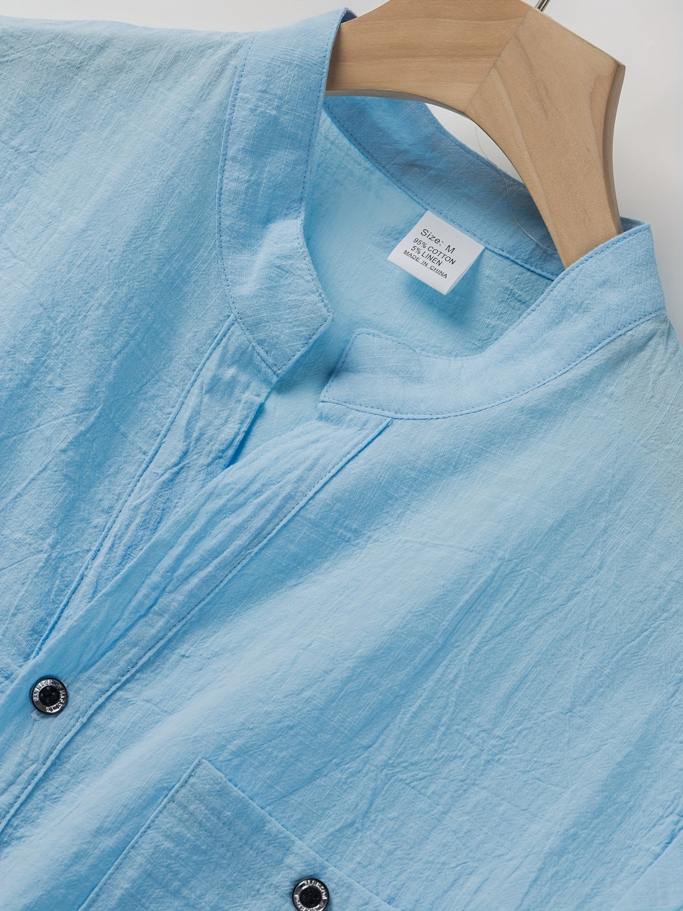 Camisa Henley Texturizada de Manga Corta