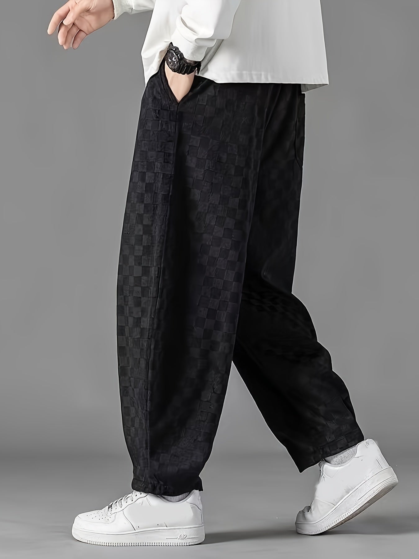 Pantalones anchos a cuadros