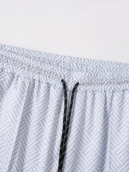 Strukturiertes Polo-Shirt mit Reißverschluss und Shorts-Set