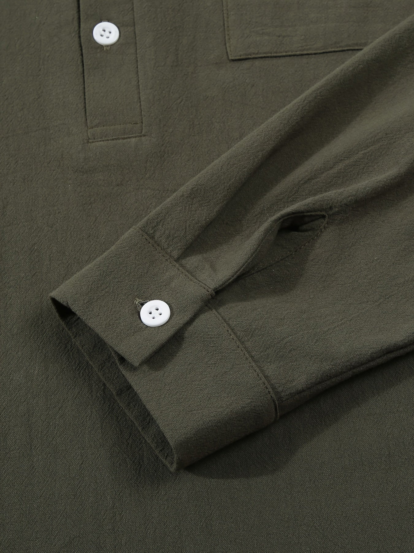 Strukturiertes Langarm-Henley-Shirt