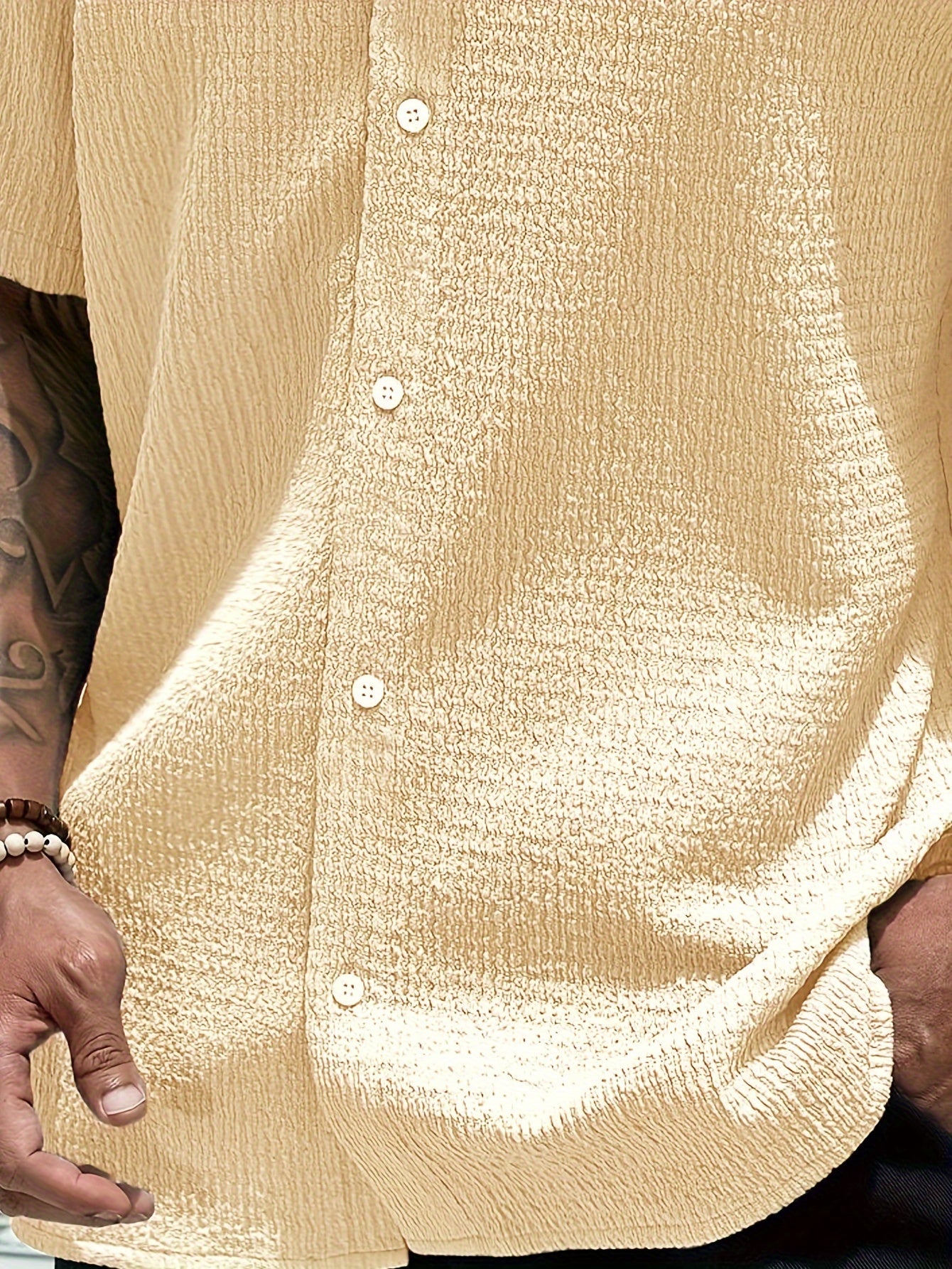Textured Button-Up Shirt
