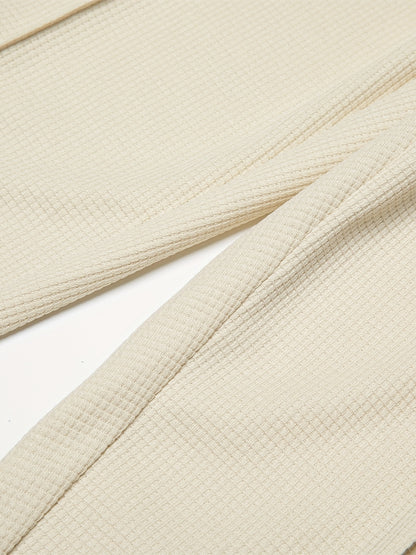 Strukturiertes Langarm-Top und Jogginghose Set