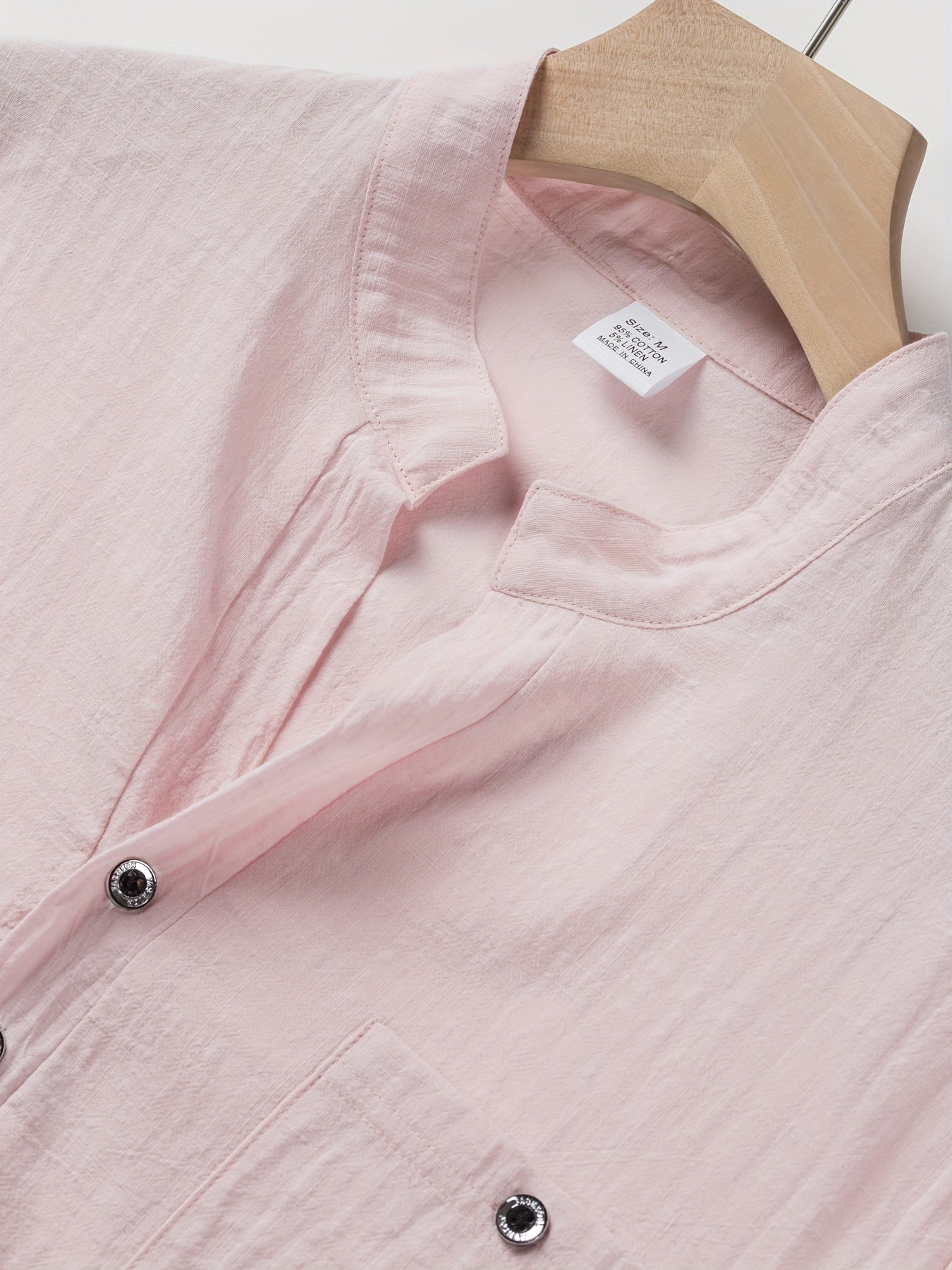 Camisa Henley Texturizada de Manga Corta