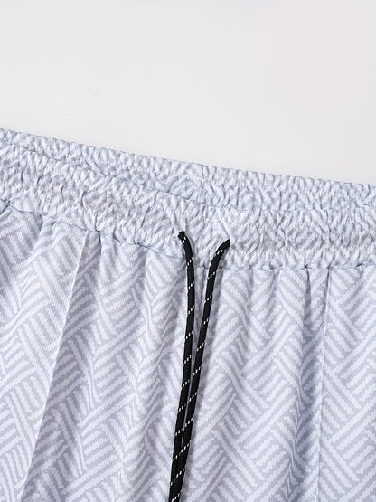 Strukturiertes Polo-Shirt mit Reißverschluss und Shorts-Set
