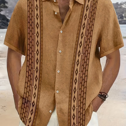 Geometric Pattern Beach Shirt