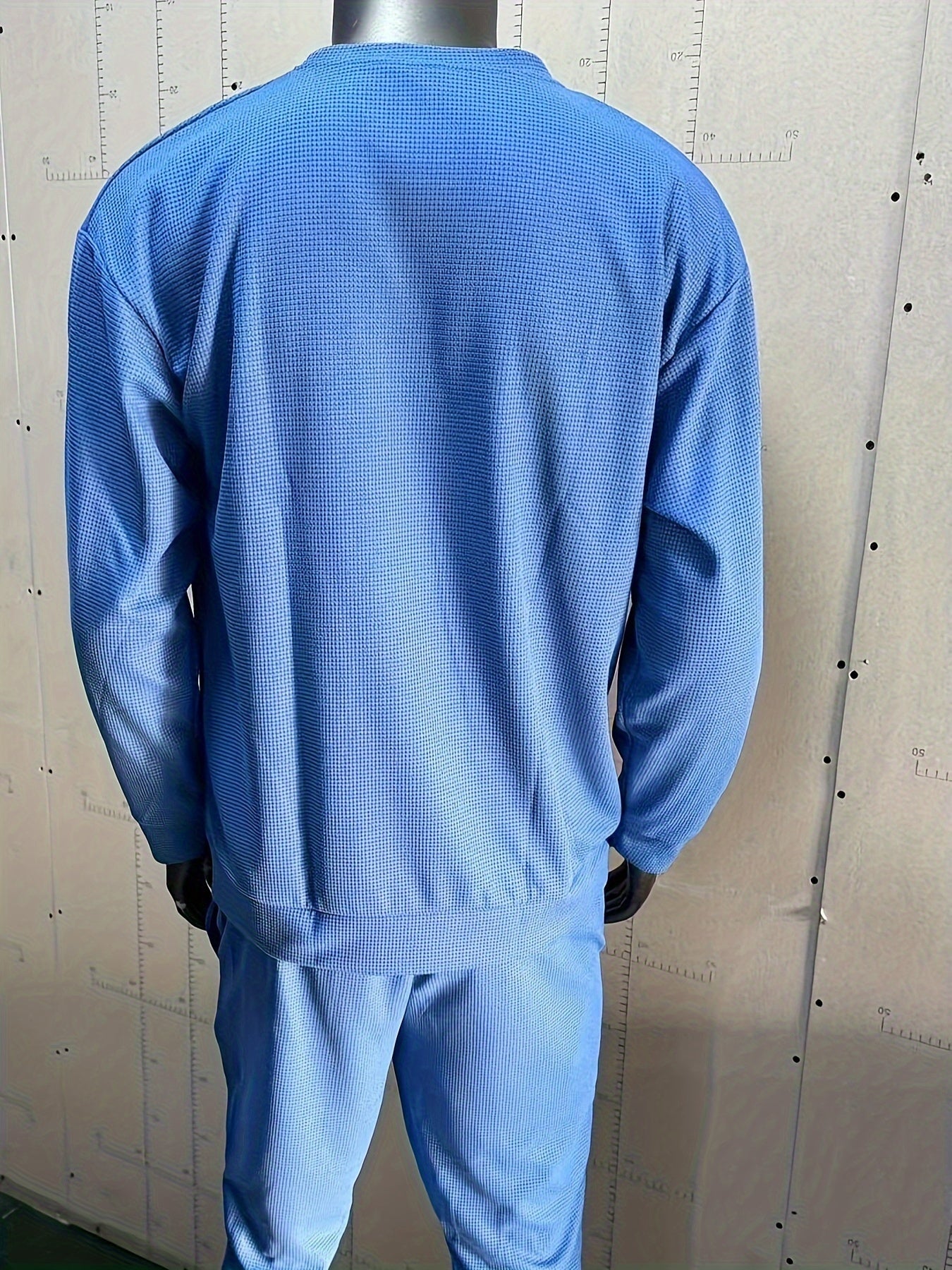 Strukturiertes Langarm-Top und Jogginghose Set