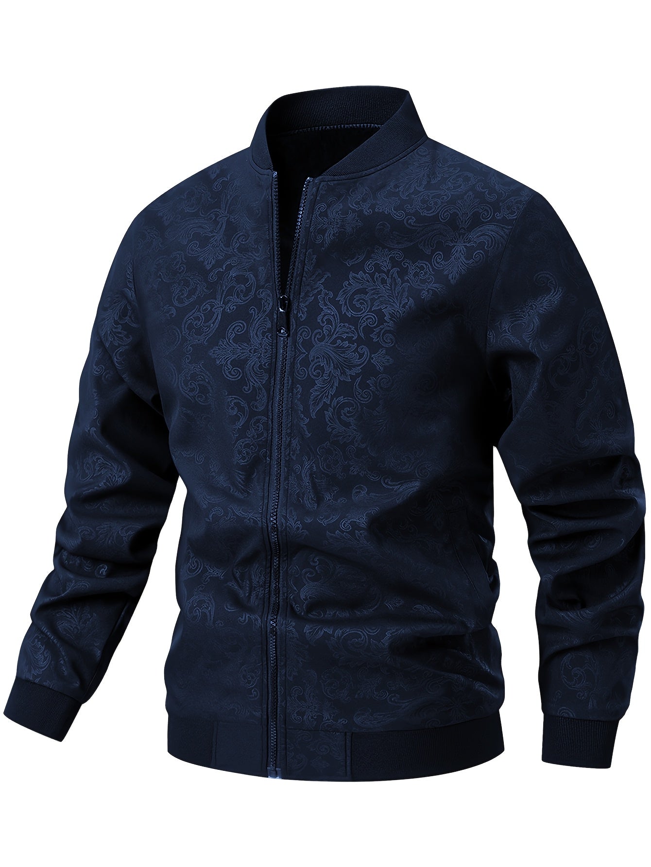 Strukturierte Bomberjacke mit Blumenmuster