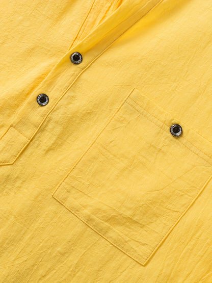Camisa Henley Texturizada de Manga Corta