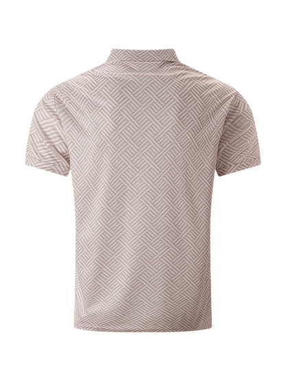 Strukturiertes Polo-Shirt mit Reißverschluss und Shorts-Set