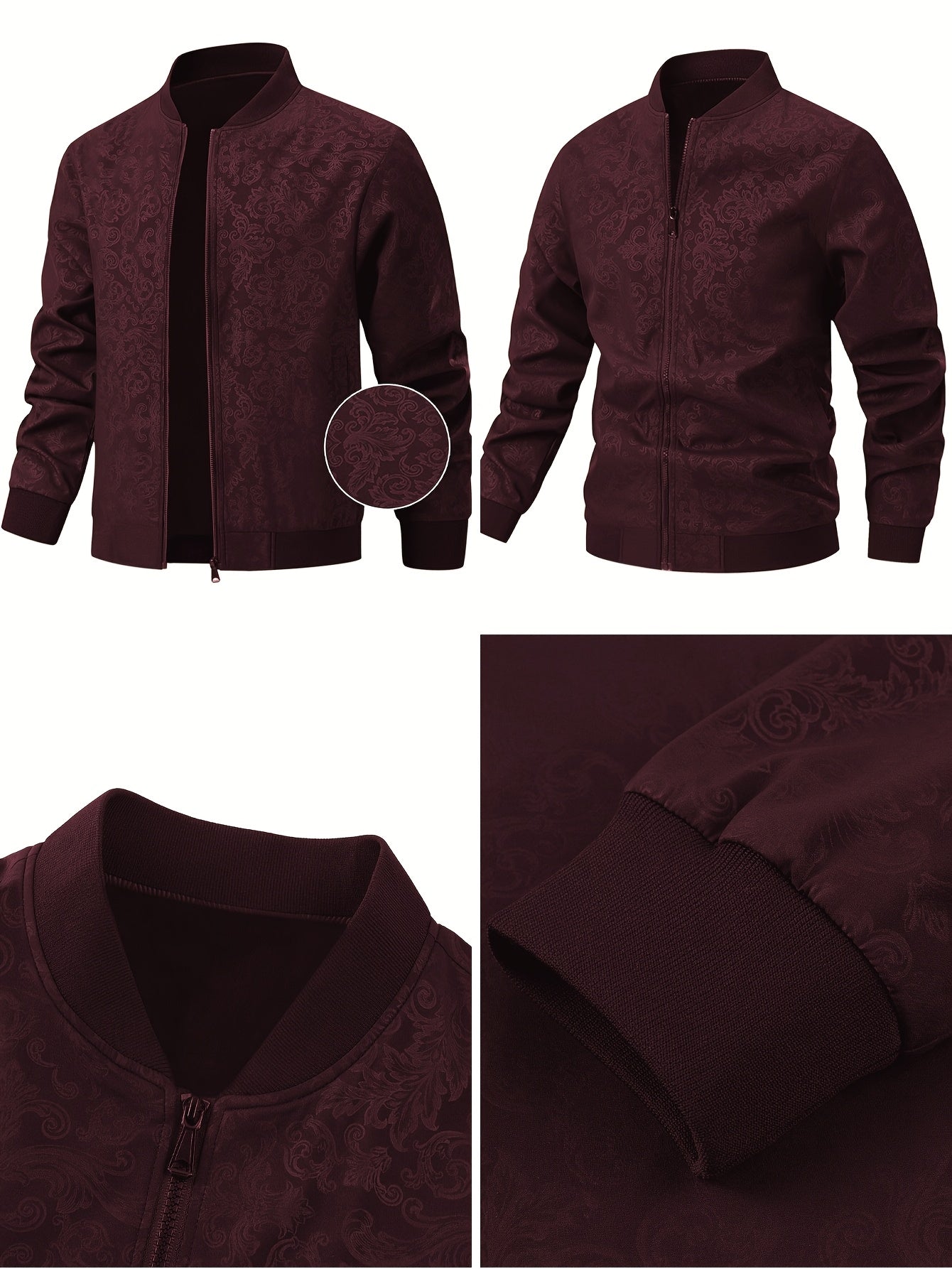 Strukturierte Bomberjacke mit Blumenmuster