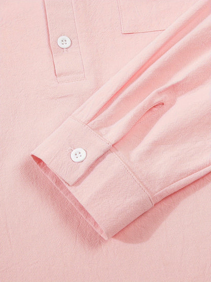 Strukturiertes Langarm-Henley-Shirt