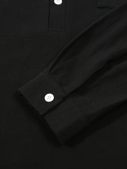 Strukturiertes Langarm-Henley-Shirt
