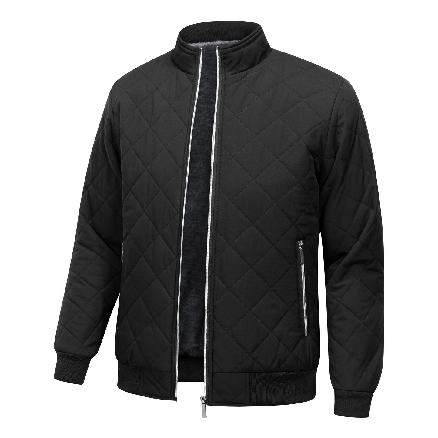 Chaqueta bómber guateada con forro polar