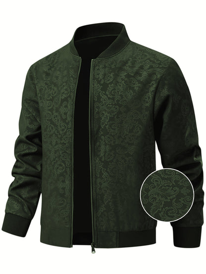 Strukturierte Bomberjacke mit Blumenmuster