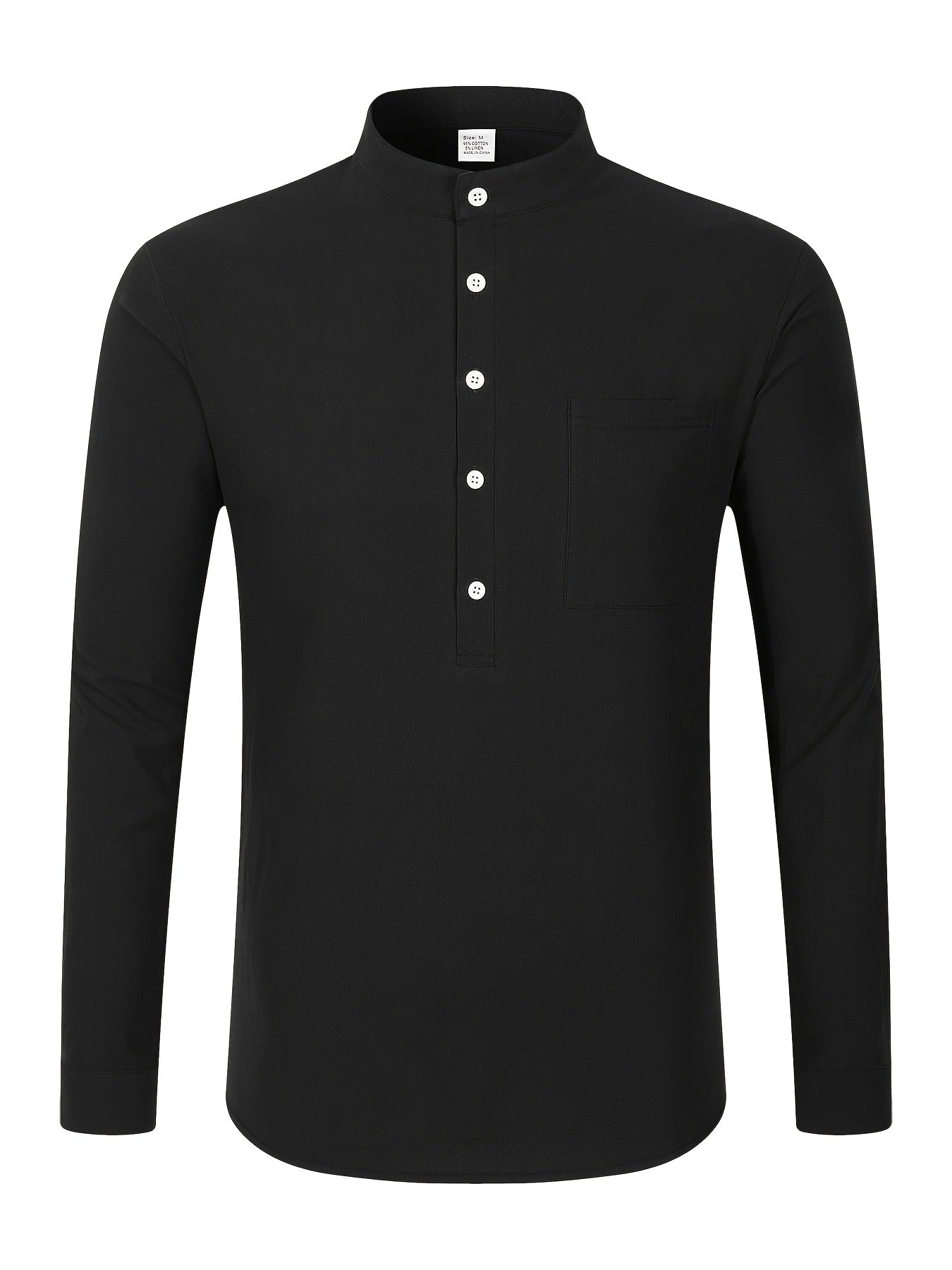 Strukturiertes Langarm-Henley-Shirt