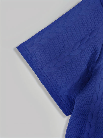 Conjunto de camiseta y pantalón corto de punto trenzado texturizado
