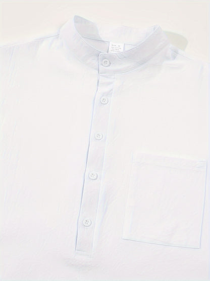 Strukturiertes Langarm-Henley-Shirt
