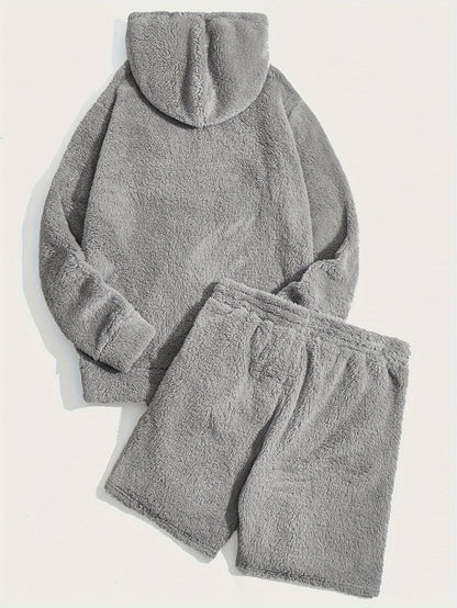 Fleece-Hoodie und Shorts-Set
