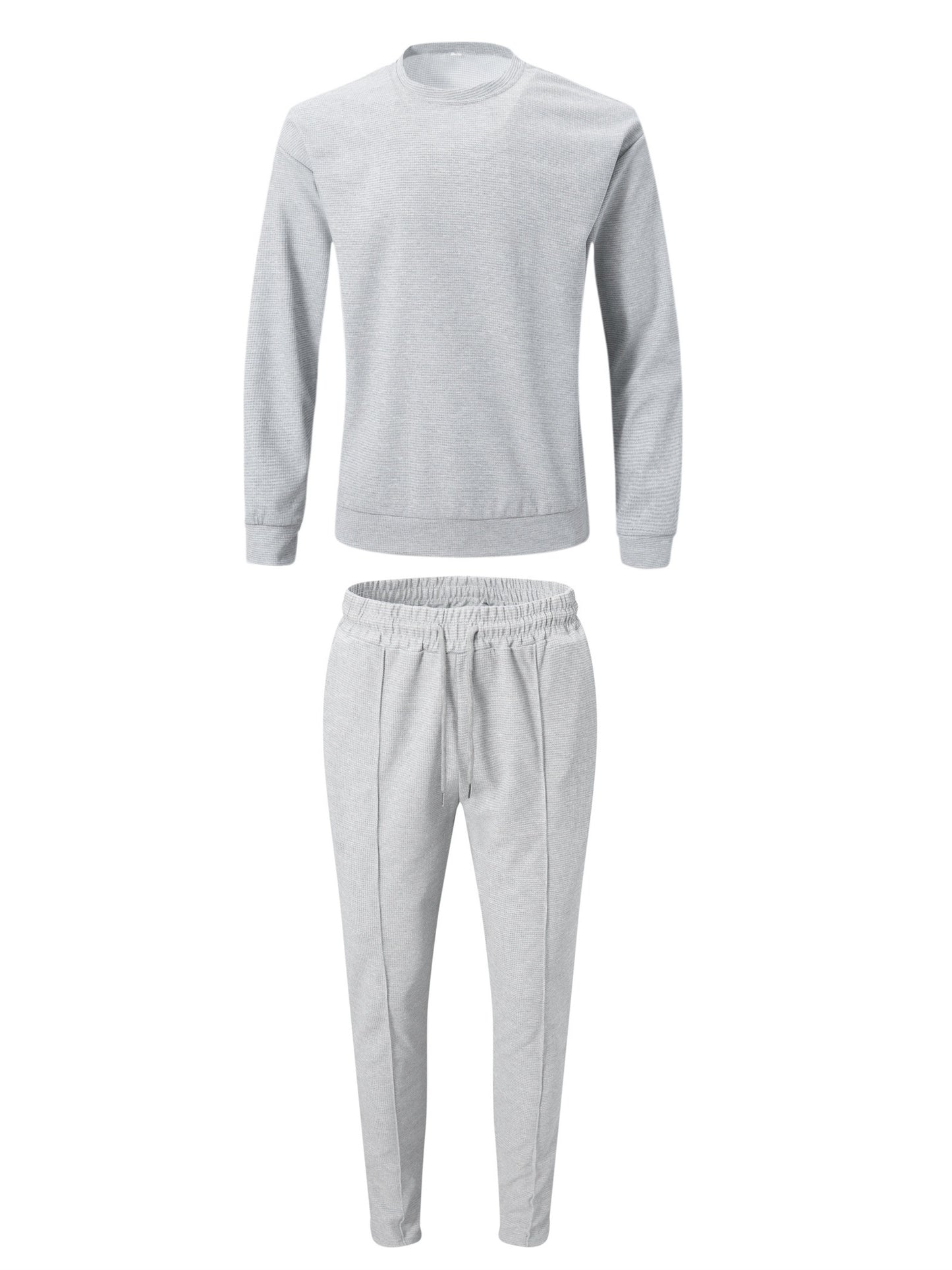 Strukturiertes Langarm-Top und Jogginghose Set