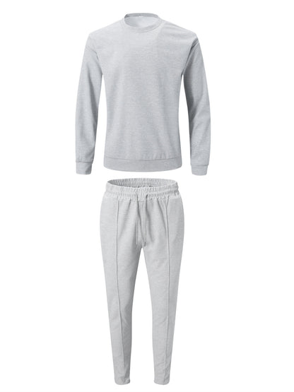 Strukturiertes Langarm-Top und Jogginghose Set