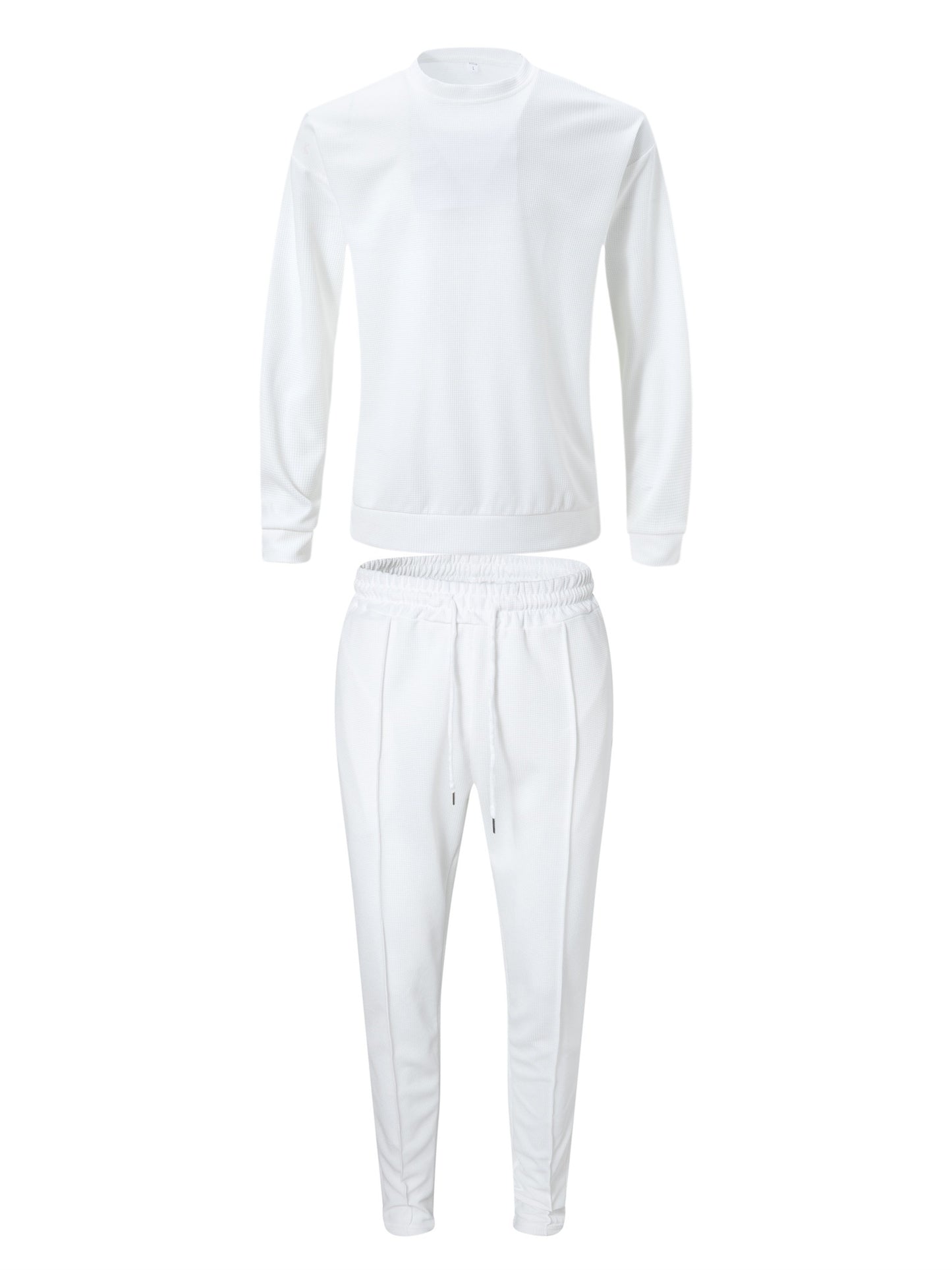 Strukturiertes Langarm-Top und Jogginghose Set