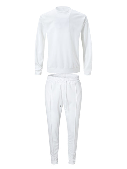 Strukturiertes Langarm-Top und Jogginghose Set