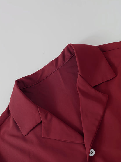 Conjunto de camisa de manga corta y pantalones de corte relajado
