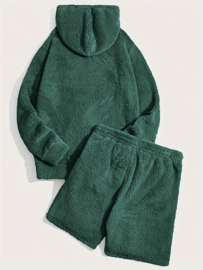 Fleece-Hoodie und Shorts-Set