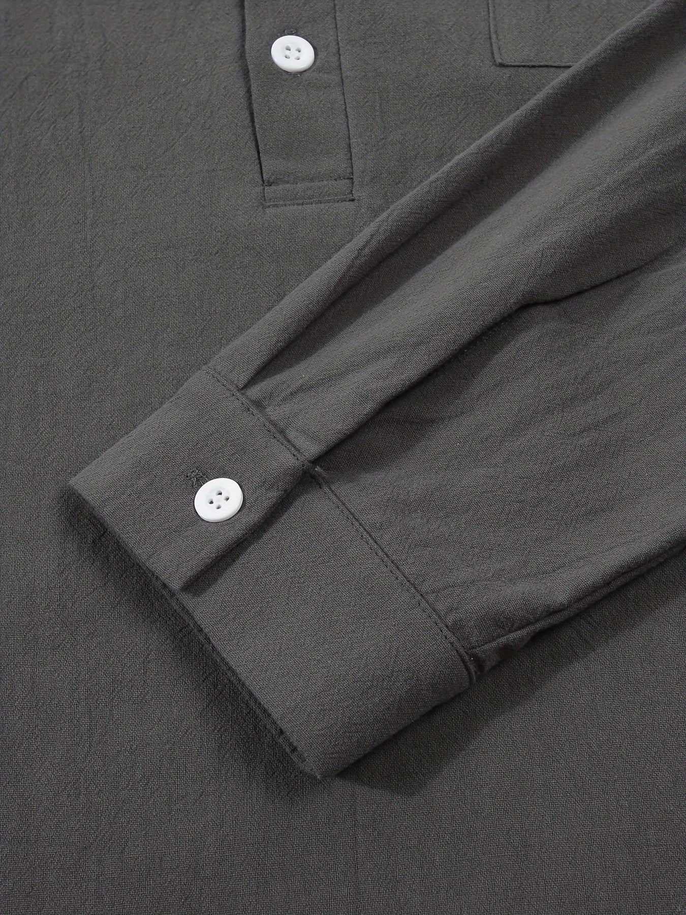 Strukturiertes Langarm-Henley-Shirt