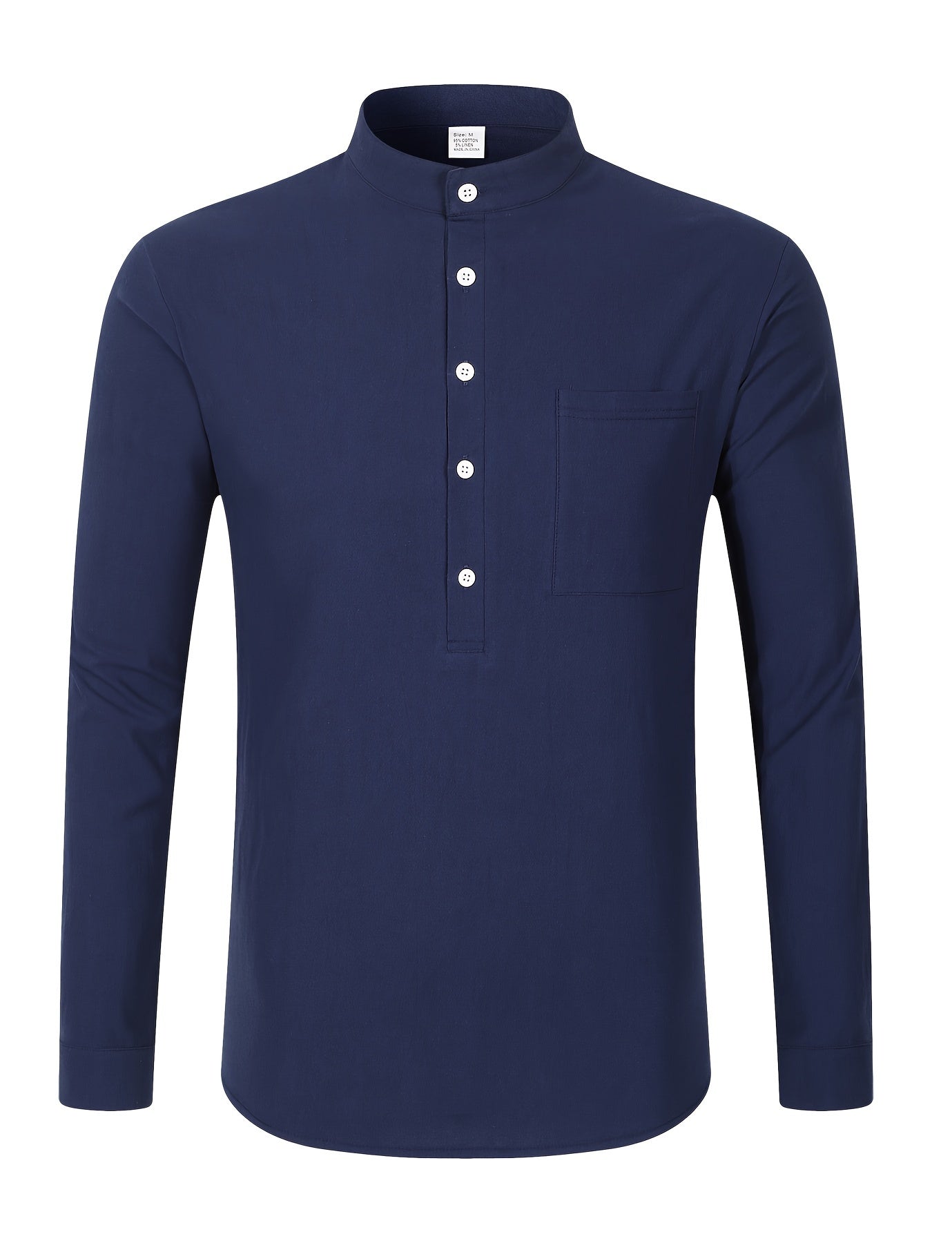 Strukturiertes Langarm-Henley-Shirt