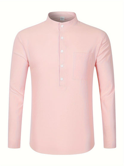 Strukturiertes Langarm-Henley-Shirt