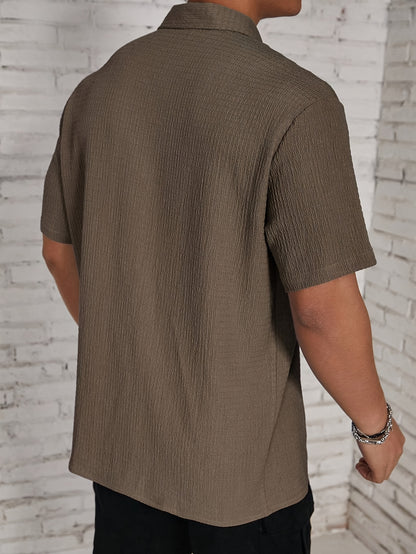 Textured Button-Up Shirt