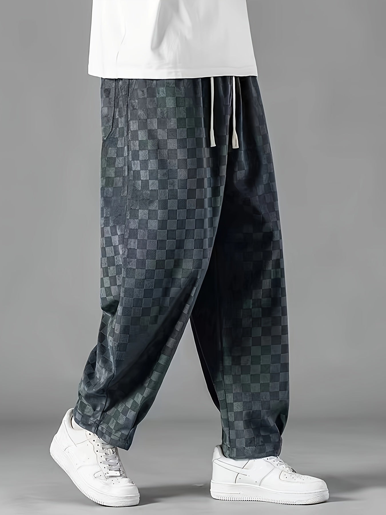 Pantalones anchos a cuadros