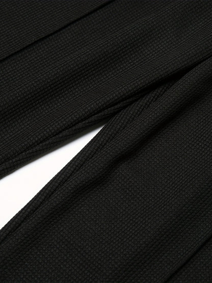 Strukturiertes Langarm-Top und Jogginghose Set