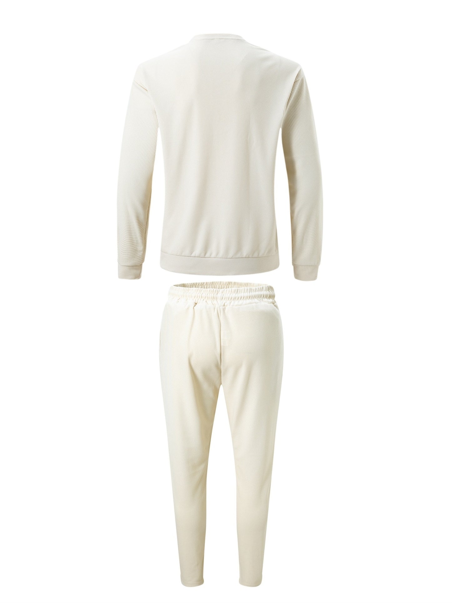 Strukturiertes Langarm-Top und Jogginghose Set