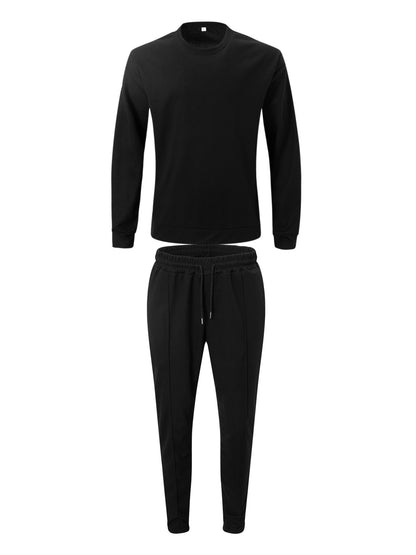 Strukturiertes Langarm-Top und Jogginghose Set