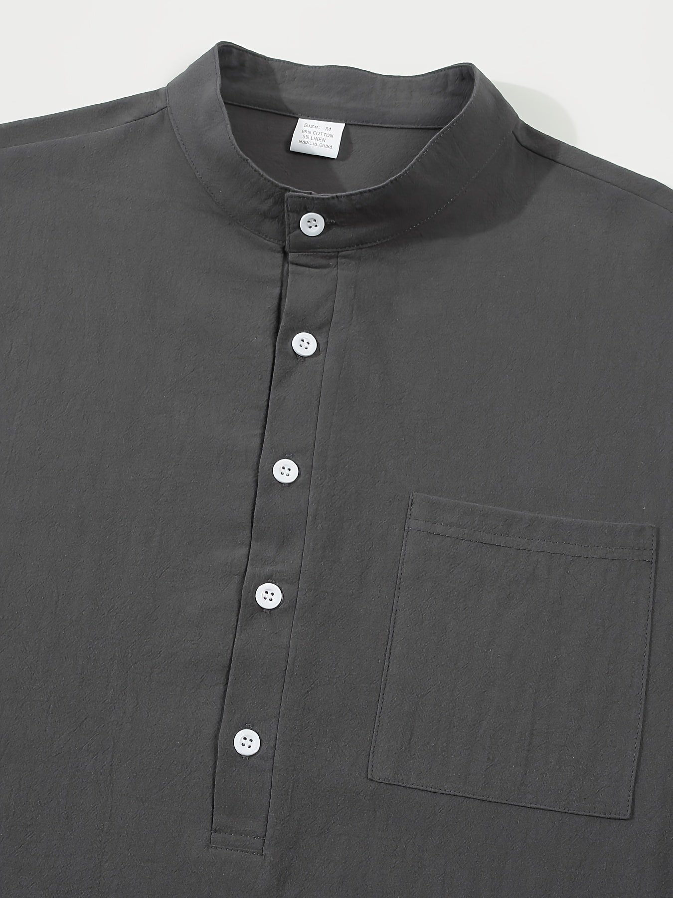 Strukturiertes Langarm-Henley-Shirt