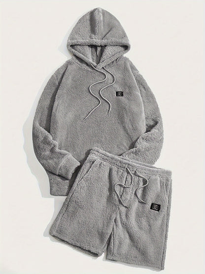 Fleece-Hoodie und Shorts-Set