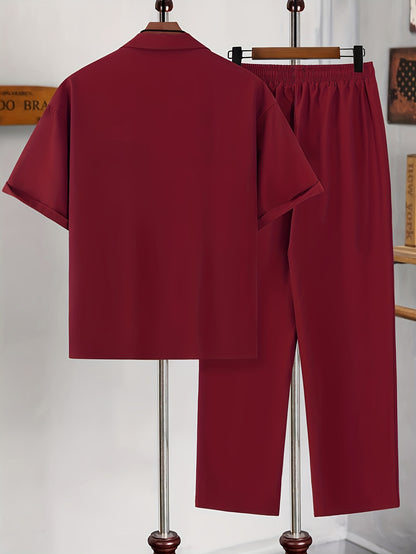 Conjunto de camisa de manga corta y pantalones de corte relajado