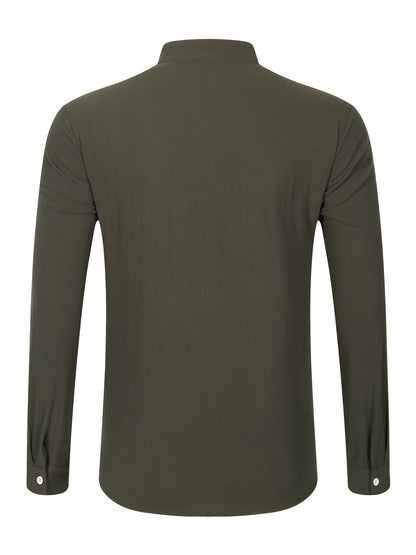Strukturiertes Langarm-Henley-Shirt