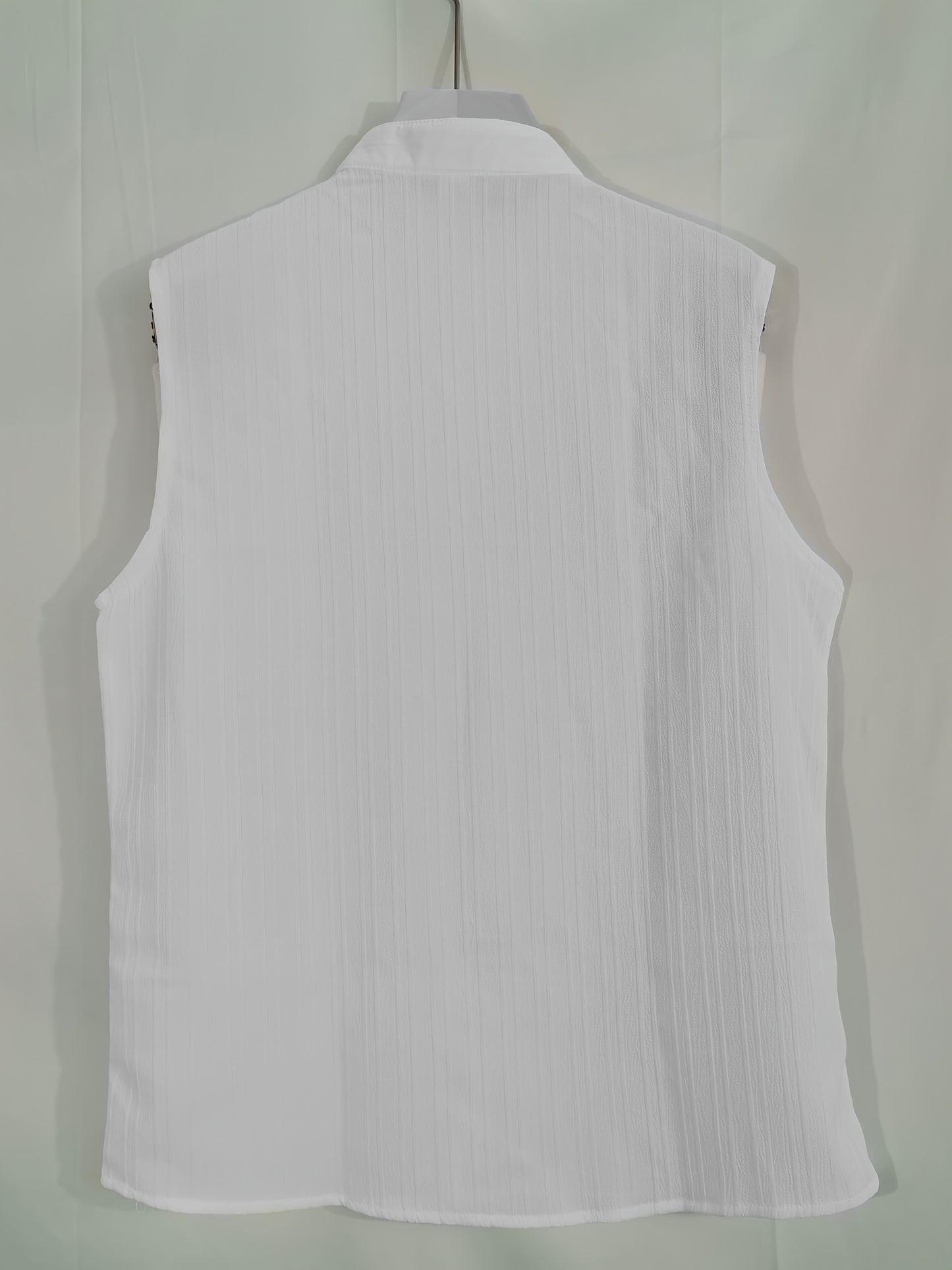 Sleeveless Pleated Button Shirt and Shorts Set