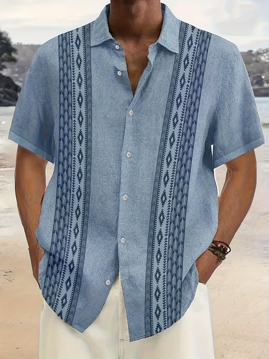 Camisa de playa con estampado geométrico
