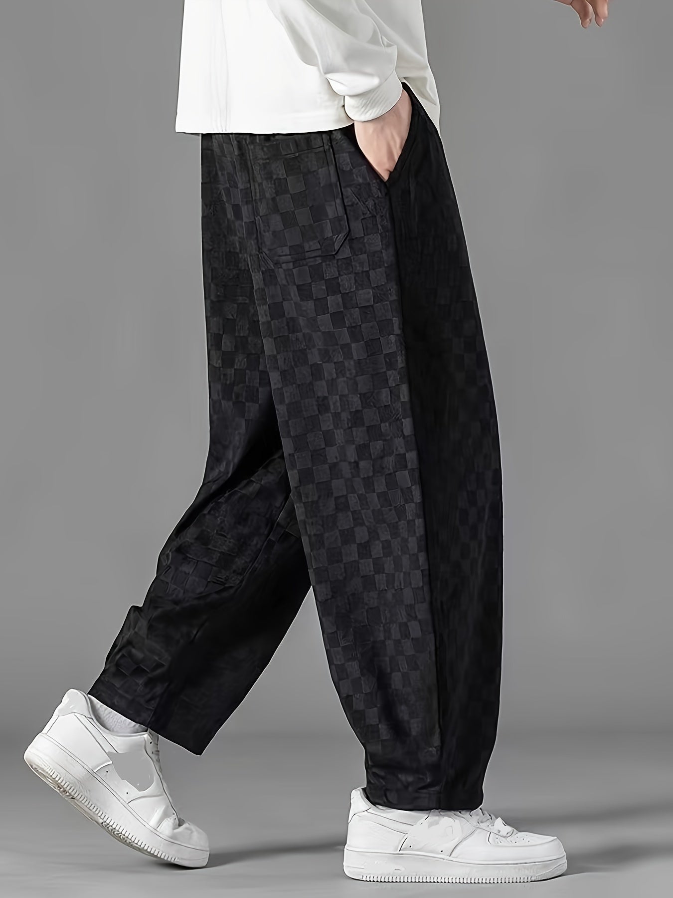 Pantalones anchos a cuadros