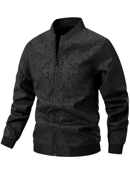 Strukturierte Bomberjacke mit Blumenmuster