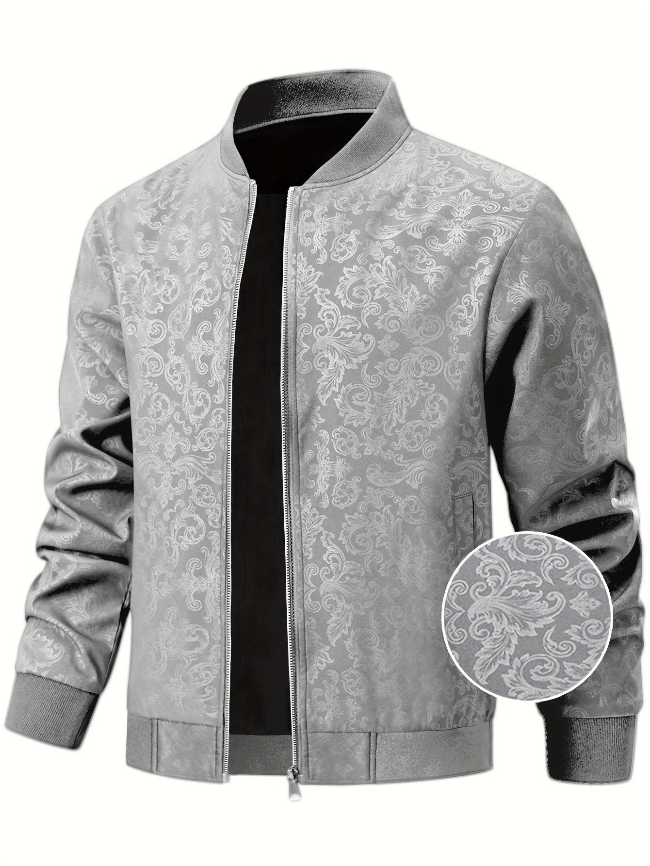 Strukturierte Bomberjacke mit Blumenmuster