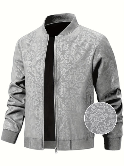 Strukturierte Bomberjacke mit Blumenmuster
