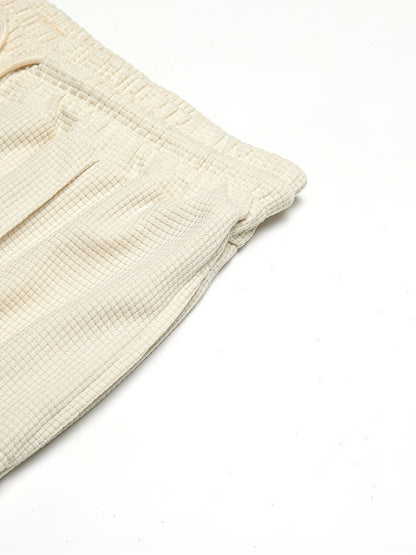 Strukturiertes Langarm-Top und Jogginghose Set