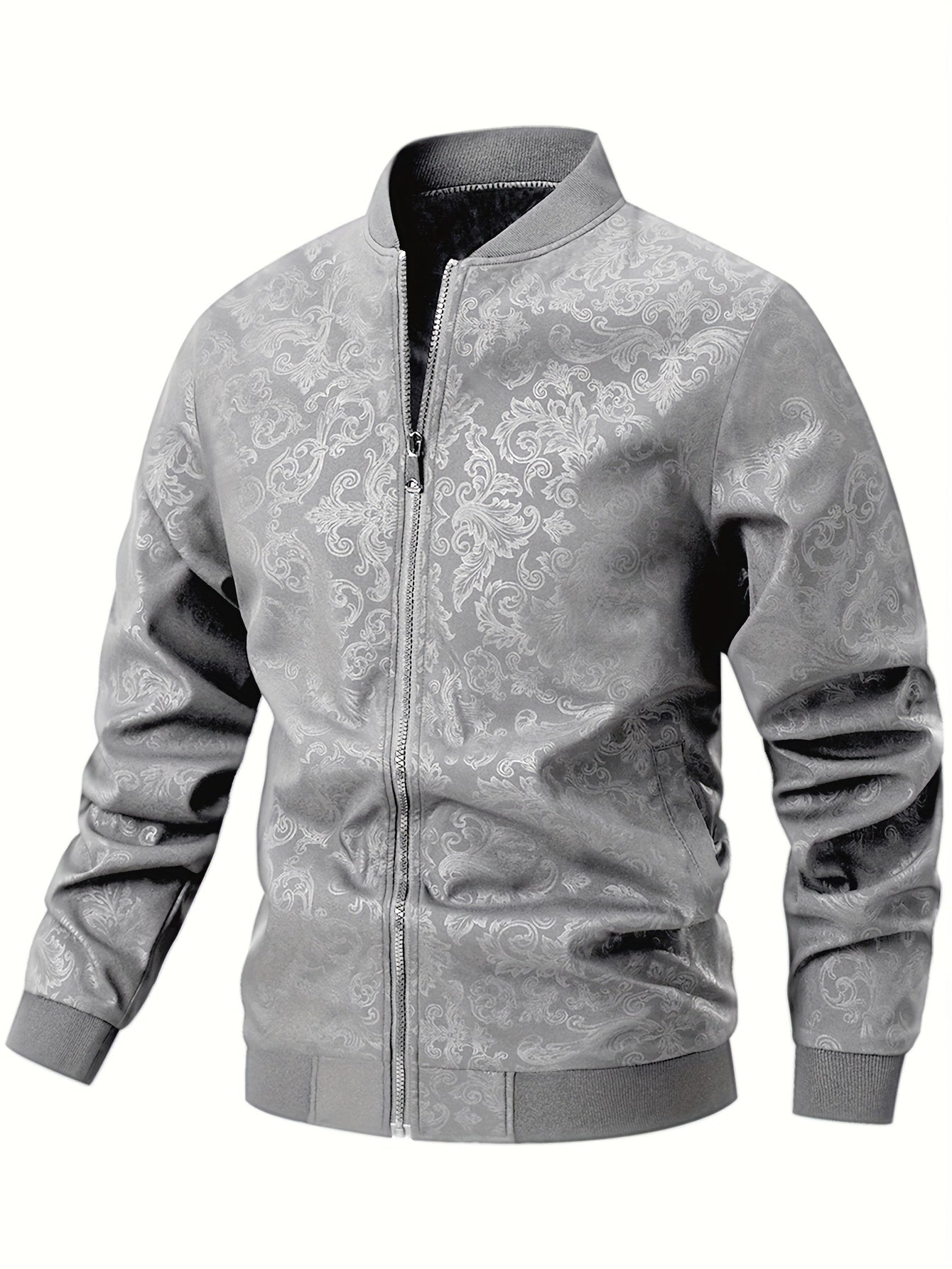 Strukturierte Bomberjacke mit Blumenmuster