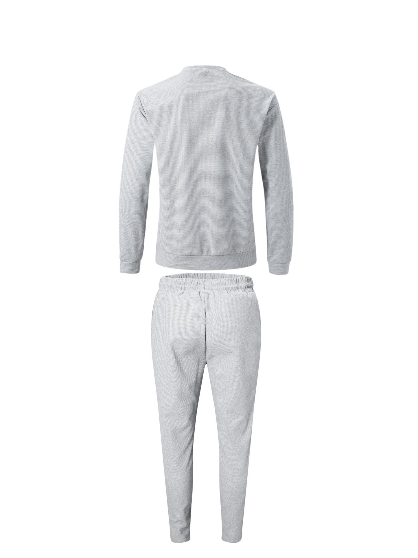 Strukturiertes Langarm-Top und Jogginghose Set