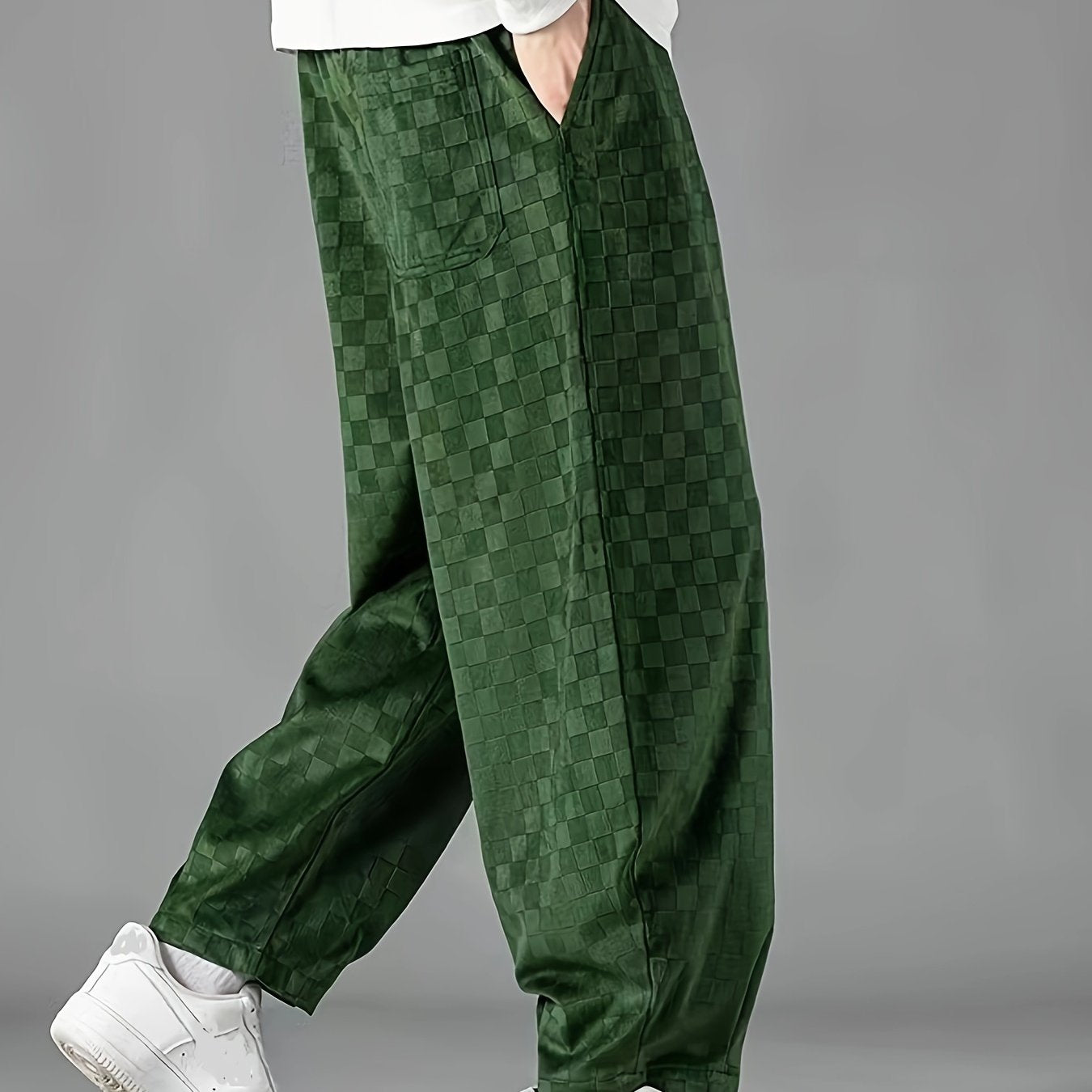 Pantalones anchos a cuadros